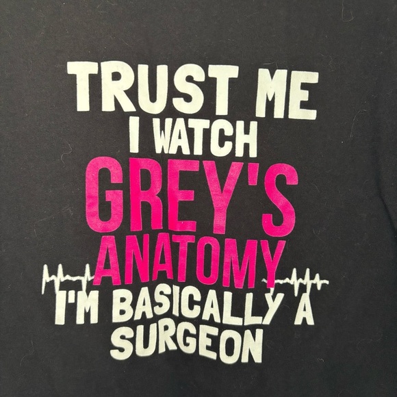NWOT Grey’s Anatomy Women’s Novelty Long-sleeve Black Shirt Size 1X - Picture 3 of 5